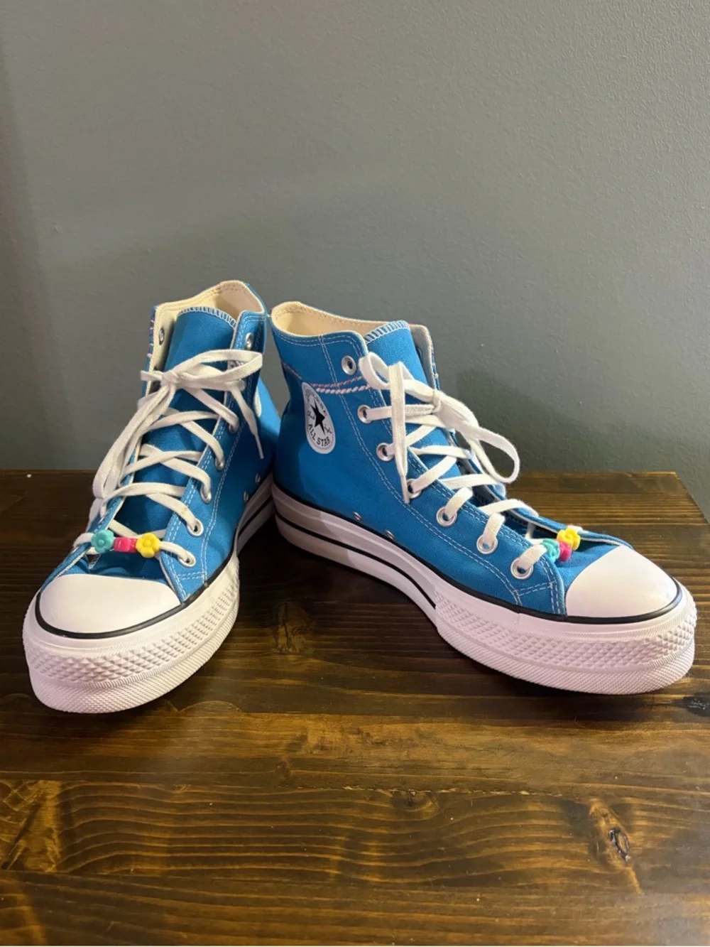 Chuck Taylor All Star Lift Kidult Women Converse Dial up Blue High-Top Sneakers - Picture 9 of 14